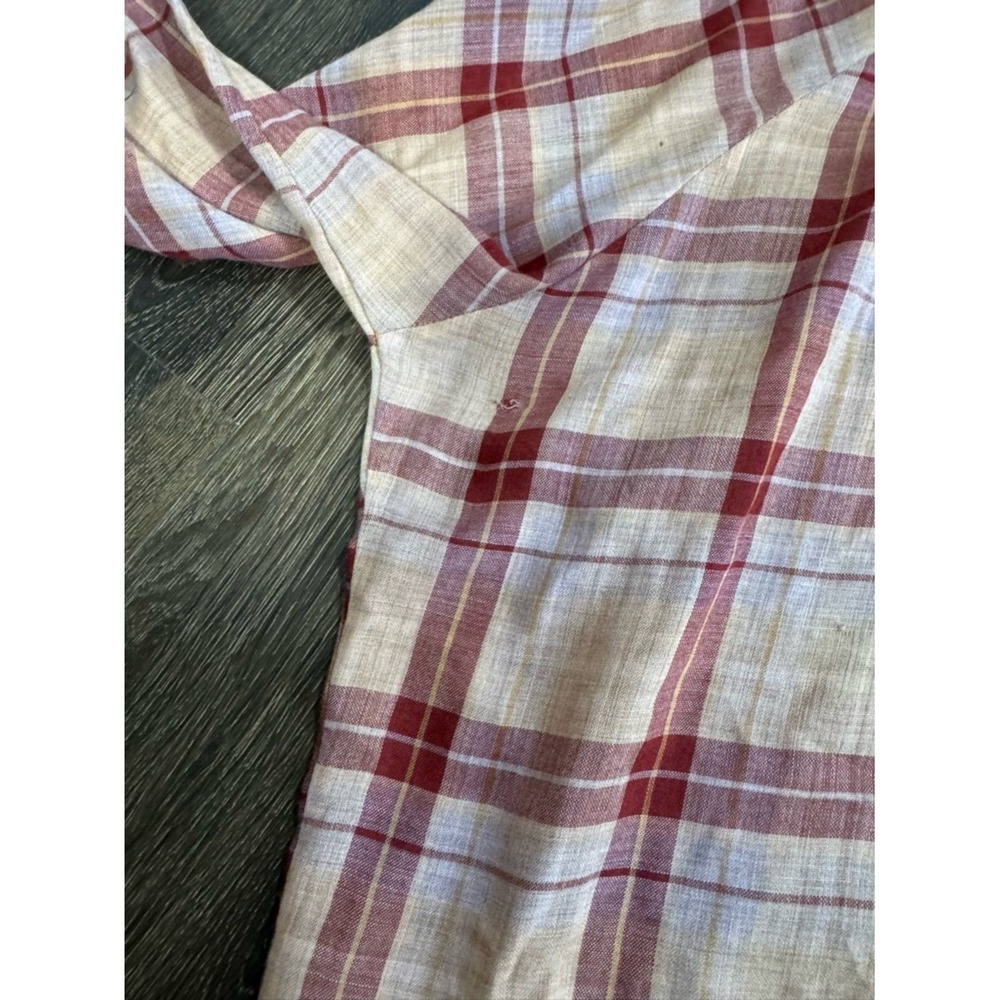 Vintage Stuart Lang Women Plaid Popover Top 12 Long Sleeve Cottagecore Prairie - Picture 8 of 9